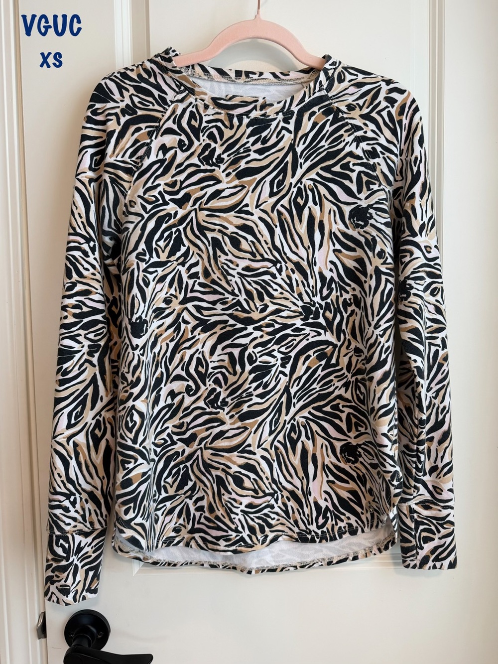 Lilly Pulitzer Black, White & Tan Animal Print pullover